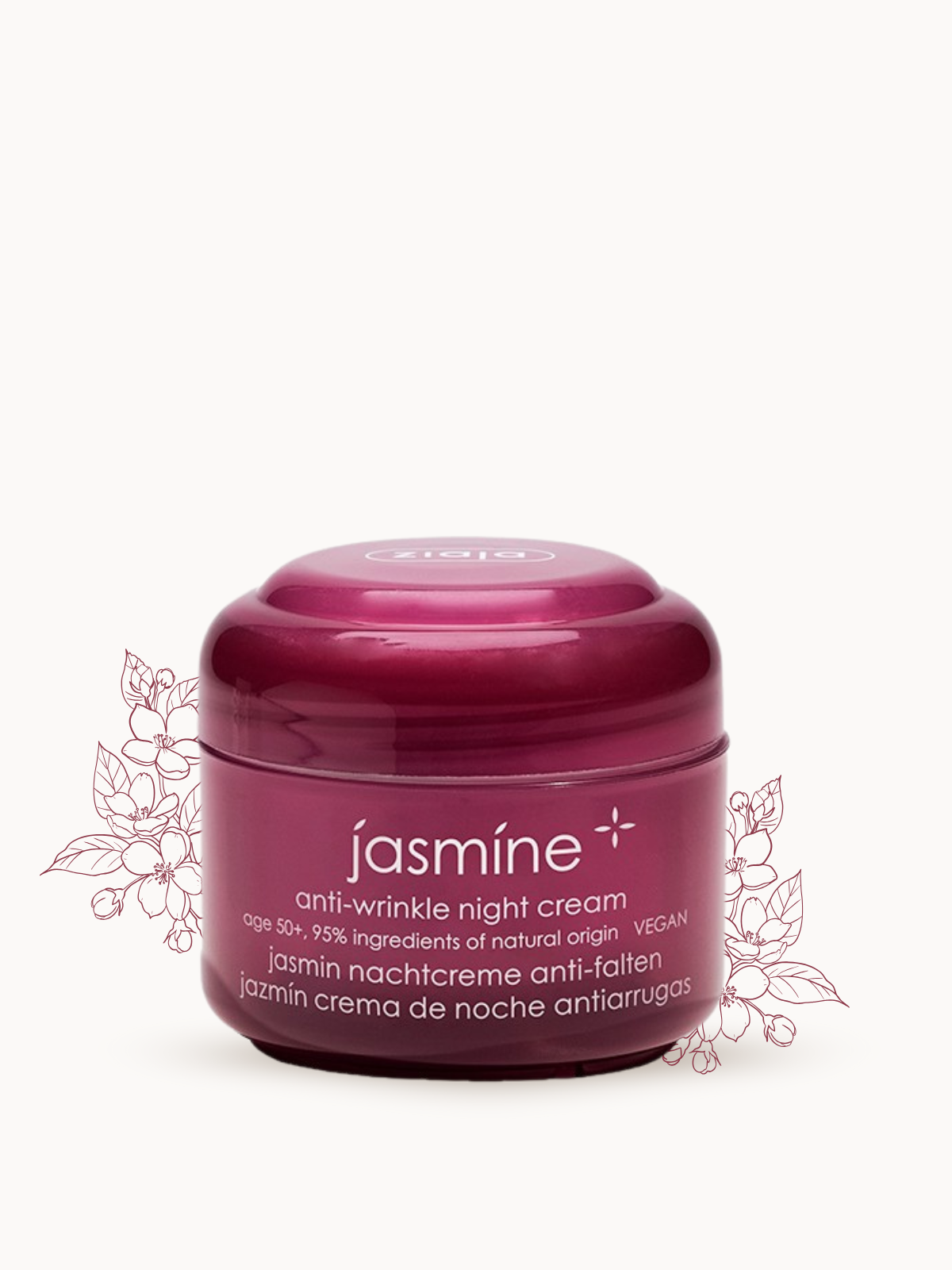 Crème de Nuit Anti-Rides Jasmin – Régénération & Fermeté