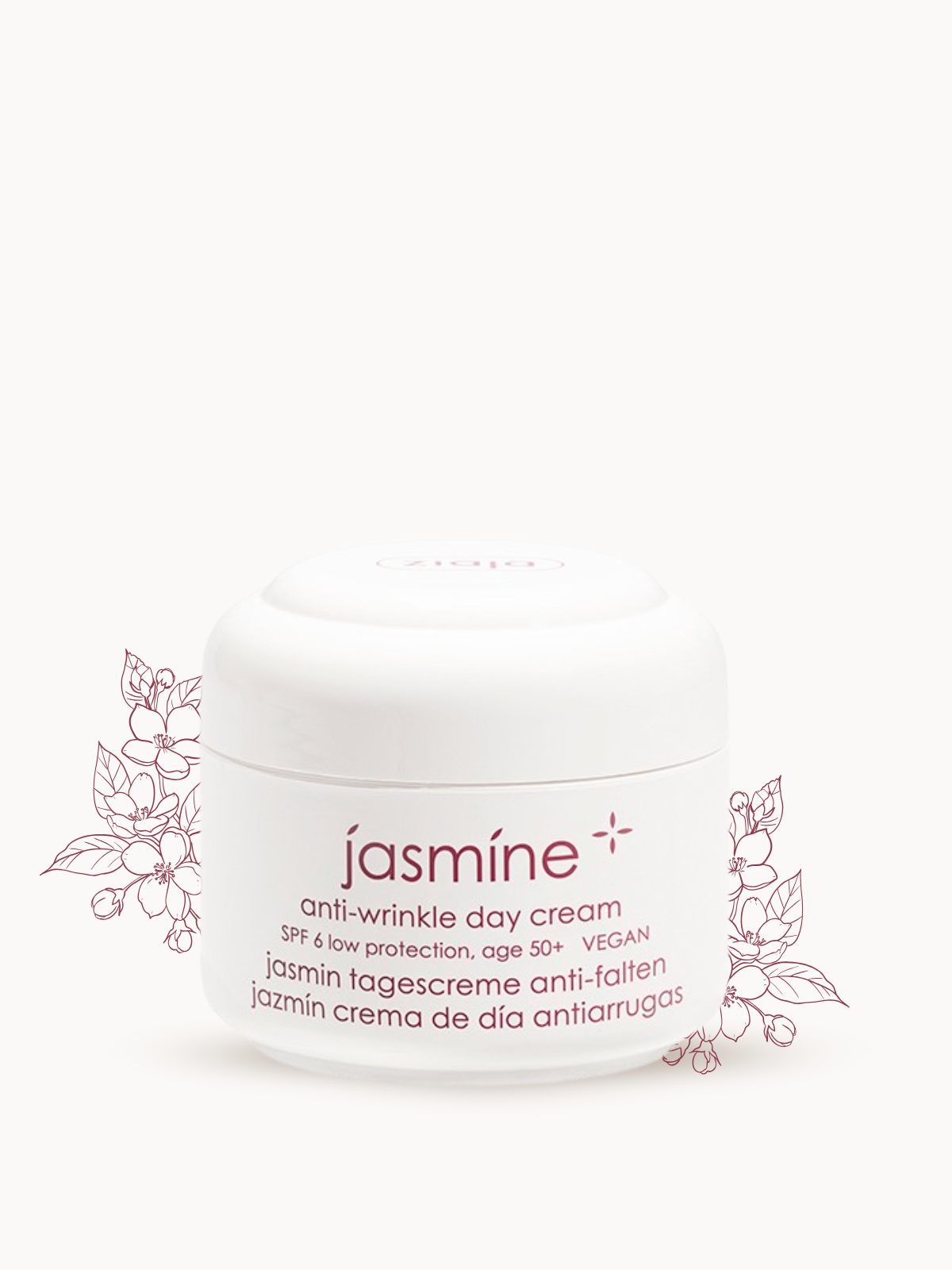 Crème de Jour Anti-Rides Jasmin SPF 6 – Hydratation & Fermeté